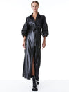 TANIKA VEGAN LEATHER BUTTON FRONT MAXI DRESS-ALICE + OLIVIA