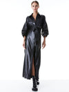 TANIKA VEGAN LEATHER BUTTON FRONT MAXI DRESS-ALICE + OLIVIA