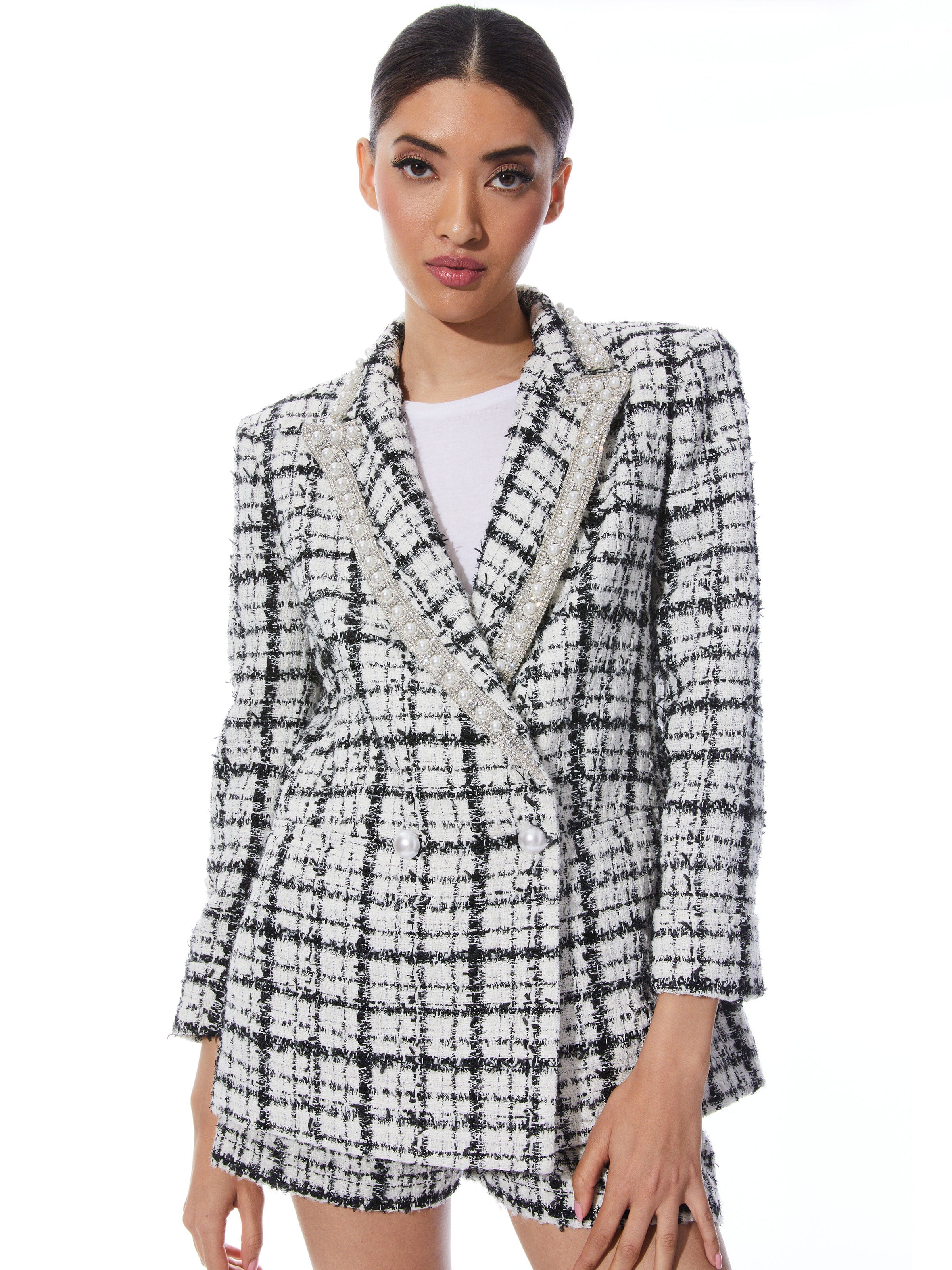 JUSTIN TWEED EMBELLISHED BLAZER-ALICE + OLIVIA