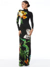 DELORA FITTED LONG SLEEVE MAXI DRESS-ATRIUM FLORAL LG-ALICE + OLIVIA