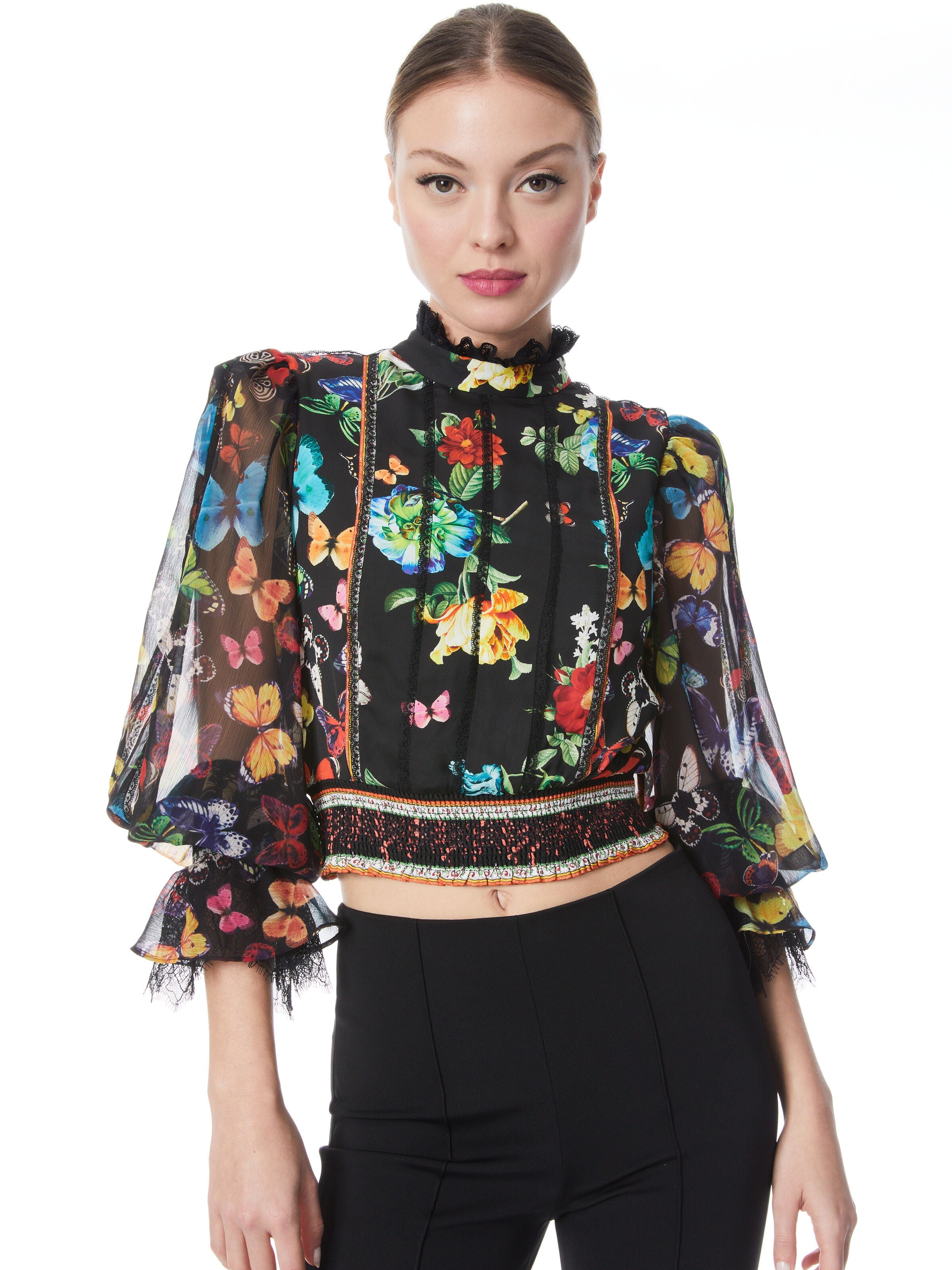 CAMREIGH BLOUSON SLEEVE BLOUSE-ALICE + OLIVIA