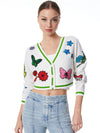 ARLEN CROPPED V-NECK CARDIGAN-SOFT WHITE/MULTI-ALICE + OLIVIA
