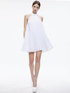 AVIANA HALTERNECK SUNBURST PLEAT MINI DRESS-ALICE + OLIVIA