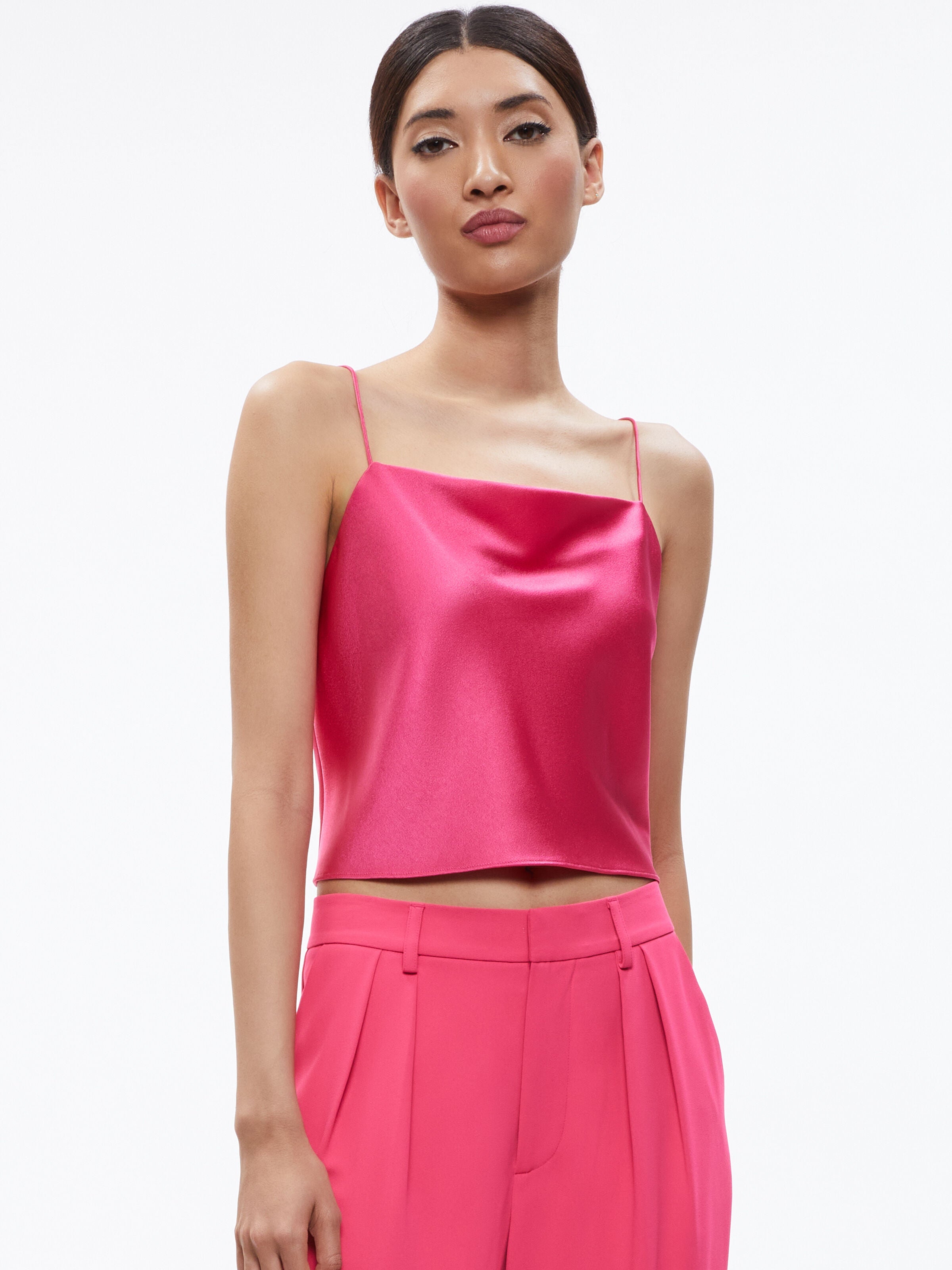HARMON CROPPED DRAPEY SLIP TANK-ALICE + OLIVIA