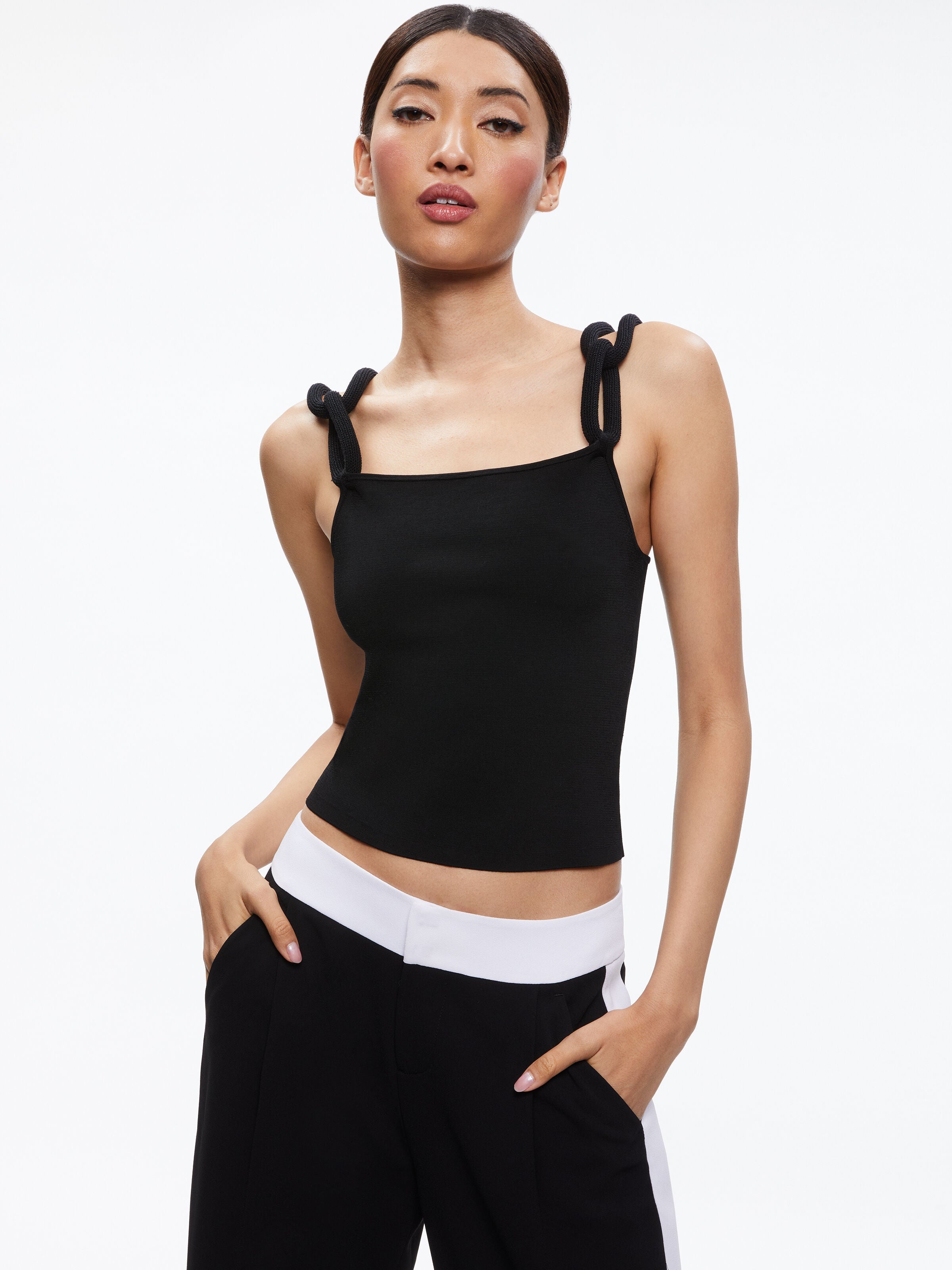 GRETEL TOP WITH CHAIN CORD STRAPS-ALICE + OLIVIA