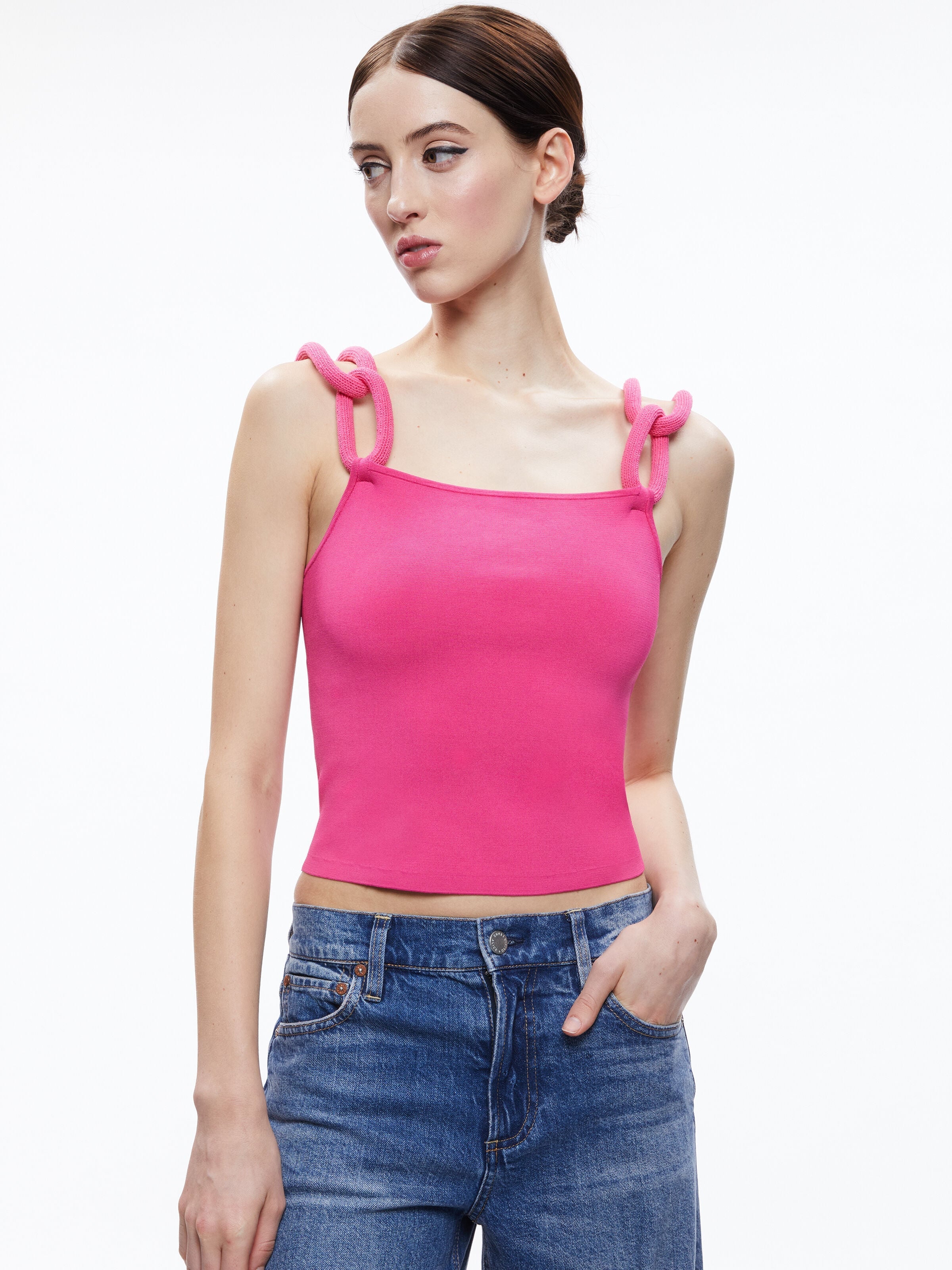 GRETEL TOP WITH CHAIN CORD STRAPS-ALICE + OLIVIA