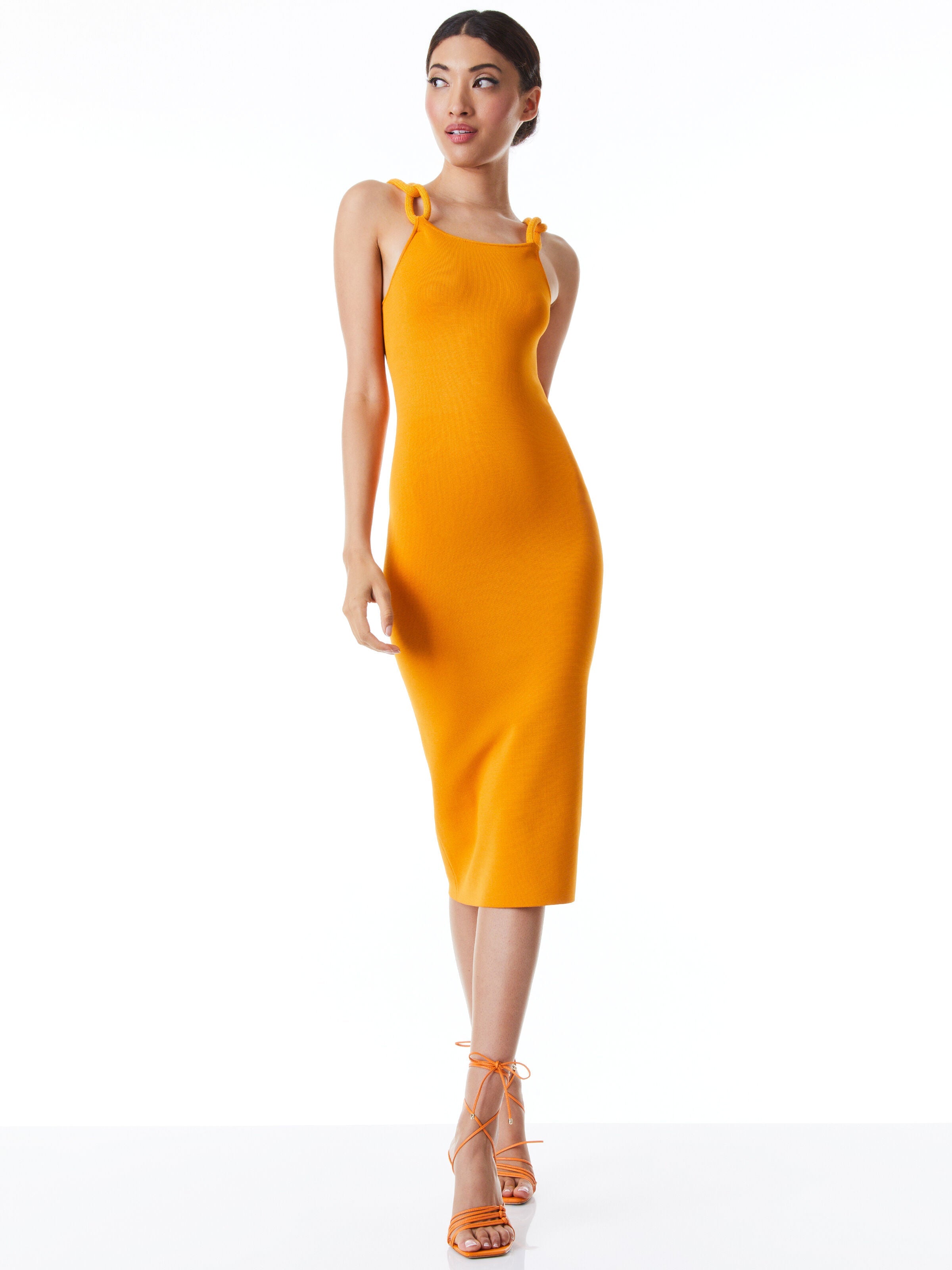 ALINA MIDI DRESS W CORD STRAPS