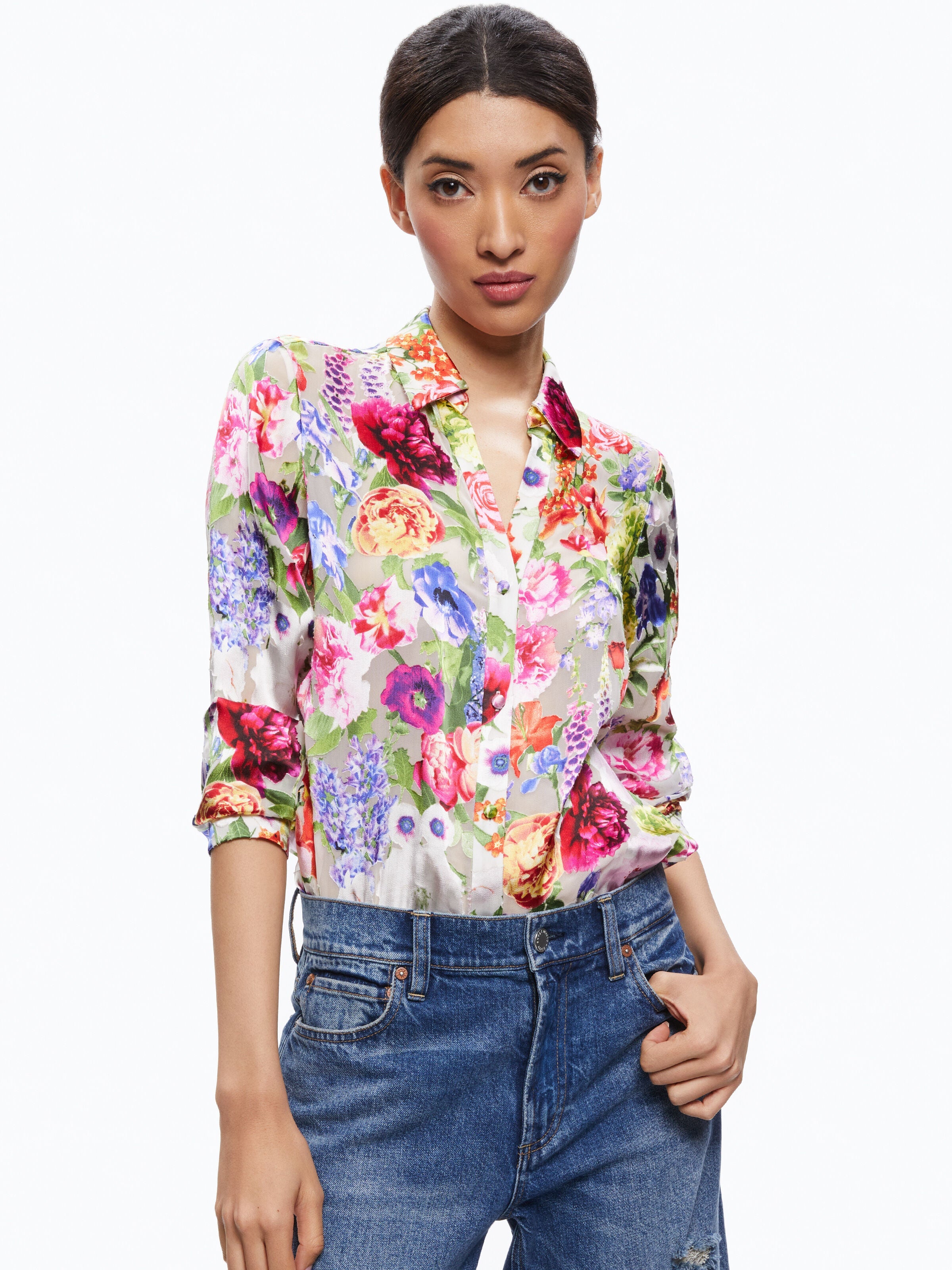 ELOISE BUTTON DOWN-ALICE + OLIVIA