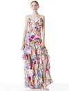 HAYDEN V-NECK FRONT RUFFLE DRESS-ALICE + OLIVIA