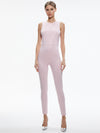 FREDDIE CREWNECK EMBELLISHED CATSUIT-PETAL/SILVER-ALICE + OLIVIA