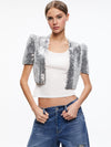 SHERRYL SEQUIN EMEBLLISHED CROPPED JACKET-SILVER-ALICE + OLIVIA