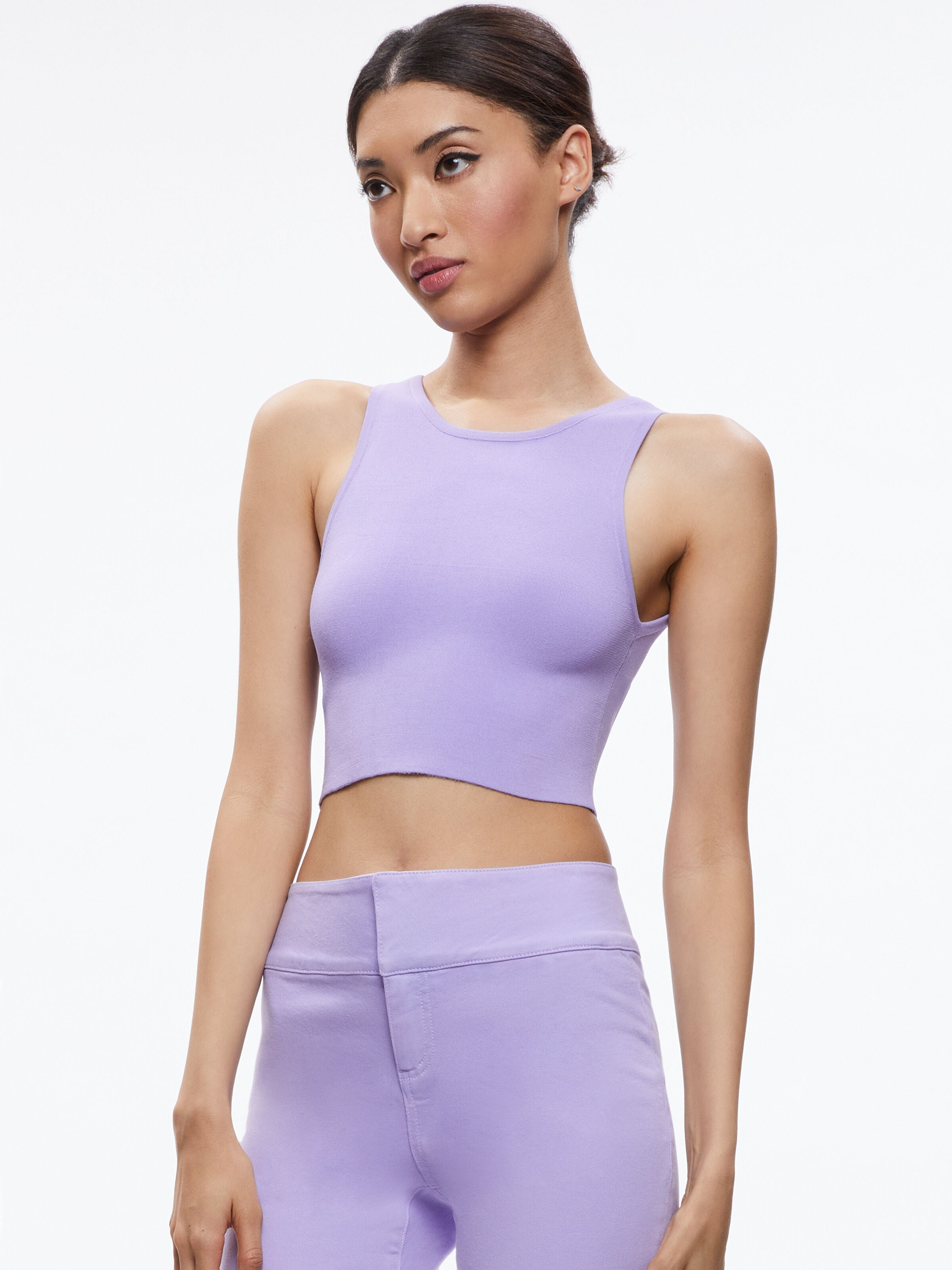 BRENTAN CROPPED LACE UP TANK-ALICE + OLIVIA