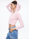 LIDELL CROPPED ZIP UP HOODIE-PETAL-ALICE + OLIVIA