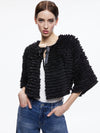 LOREE RUFFLE TIE FRONT CROPPED JACKET-ALICE + OLIVIA