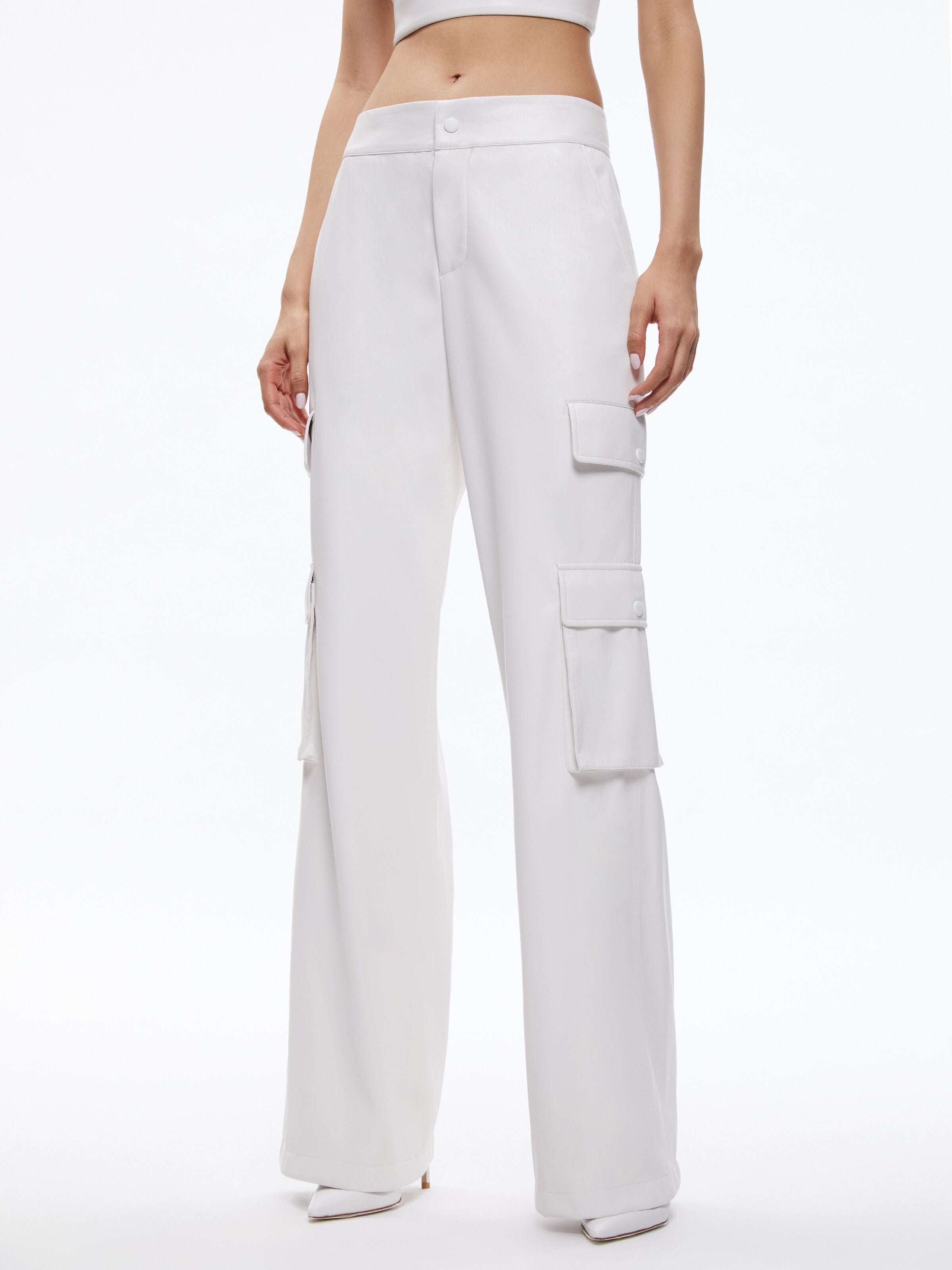 HAYES VEGAN LEATHER WIDE LEG PANT-ALICE + OLIVIA