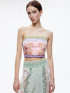 CERESI SMOCKED BACK BANDEAU TOP-FLORAL FEST-ALICE + OLIVIA