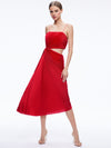 FAYETH CUT OUT ASYMMETRICAL HEM MIDI DRESS-ALICE + OLIVIA