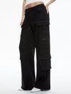 CAY BAGGY CARGO LINEN PANT-Black-ALICE + OLIVIA