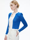 TRINA STRUCTURED SHOULDER CROPPED CARDIGAN-SAPPHIRE/SOFT WHITE-ALICE + OLIVIA