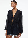 SHONA EMBROIDERED BATWING HIGH LOW BLOUSE-Black-ALICE + OLIVIA