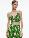 CARLI TIE BACK BRA TOP-SUN PALM OFF WHITE-ALICE + OLIVIA
