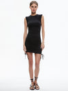 SARETTA RUCHED SIDE CREW NECK DRESS-ALICE + OLIVIA