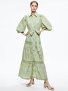 LILLY COLLARED EYELET MAXI DRESS-GREEN TEA-ALICE + OLIVIA