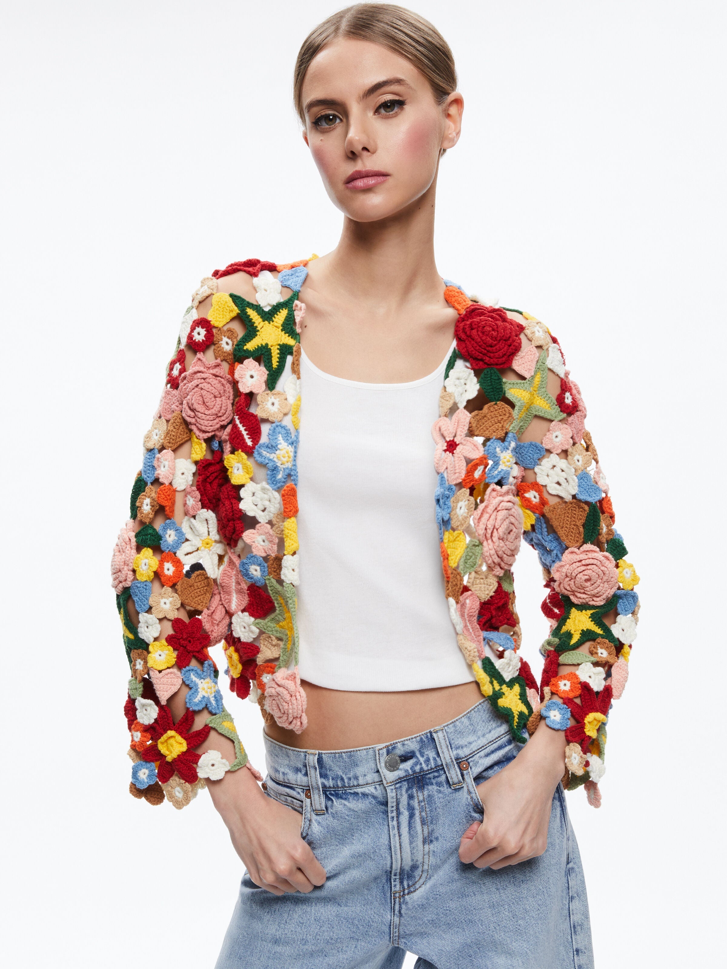 FAWN COLLAGE CARDIGAN-ALICE + OLIVIA