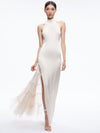 RYN SLIT TULLE PANEL MAXI DRESS-Black-ALICE + OLIVIA