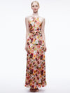 DITA TIE NECK HALTER DRESS-JUNIPER FLORAL ROSE-ALICE + OLIVIA