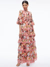 BROOKE HIGH NECK MAXI DRESS-JUNIPER FLORAL ROSE-ALICE + OLIVIA