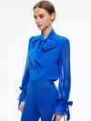 LLOYD TIE NECK TOP-ALICE + OLIVIA