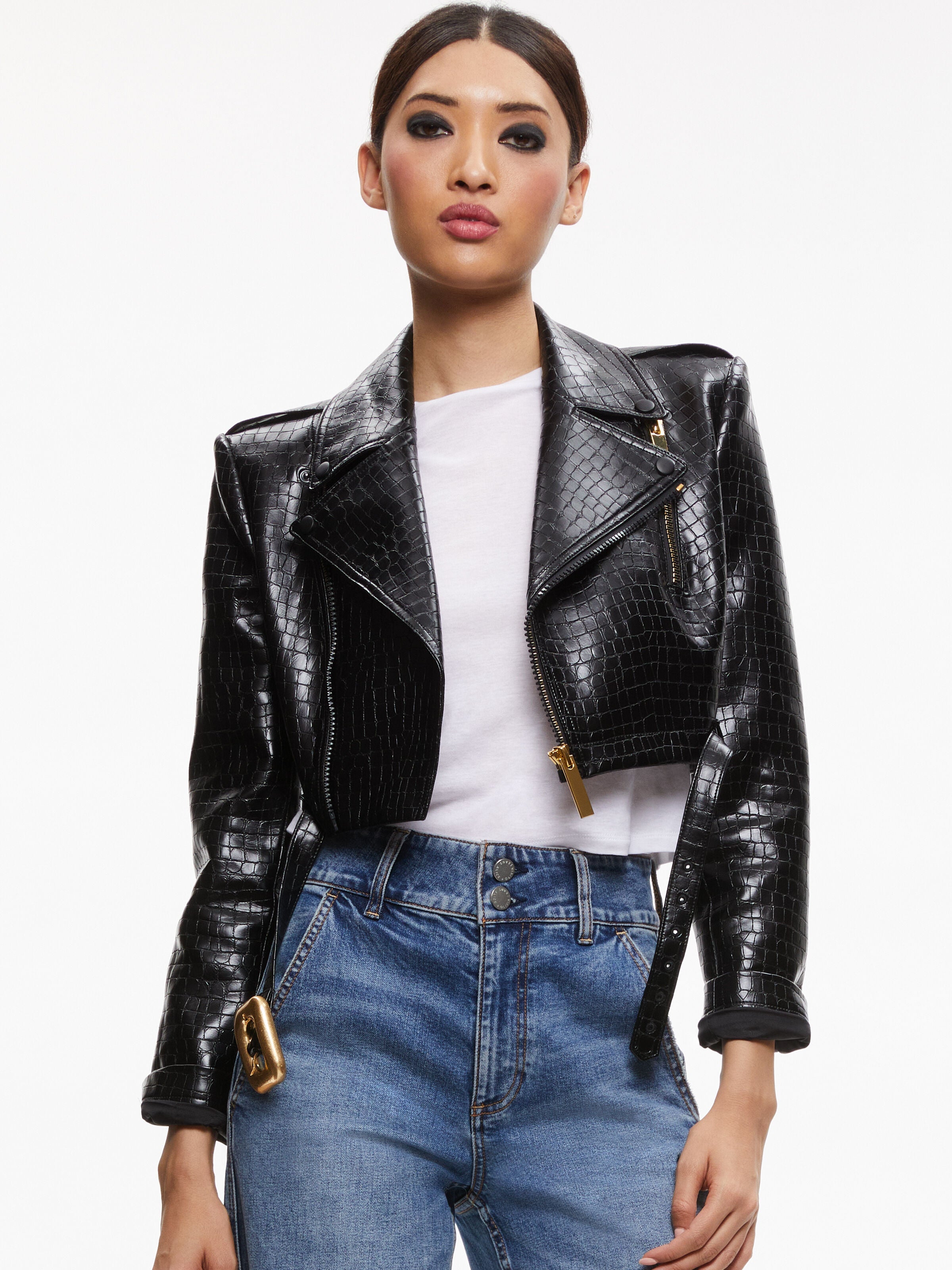 KRISHNA CROPPED MOTO VEGAN LEATHER JACKET-Black-ALICE + OLIVIA