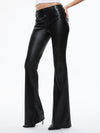 STACEY VEGAN LEATHER BELL BOTTOM-Black-ALICE + OLIVIA