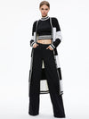 BRADFORD STRIPED LONG CARDIGAN-ECRU/BLACK STRIPE-ALICE + OLIVIA