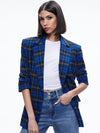 ASHLEY OVERSIZED BLAZER-SCHOOLGIRL PLAID SAPPHIRE-ALICE + OLIVIA