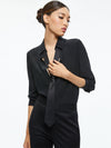 WILLA SILK BLOUSE-ECRU/BLACK-ALICE + OLIVIA