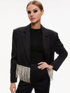 SHAN CRYSTAL FRINGE BLAZER-Black-ALICE + OLIVIA