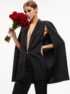 MERRIE SHAWL COLLAR CAPE VEST-Black-ALICE + OLIVIA