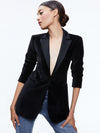 BREANN VELVET COMBINATION BLAZER-AZURE-ALICE + OLIVIA