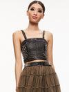 CERESI CHAIN STRAP STUDDED TOP-ALICE + OLIVIA