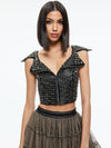 DIGNA STUDDED MOTO TOP-ALICE + OLIVIA