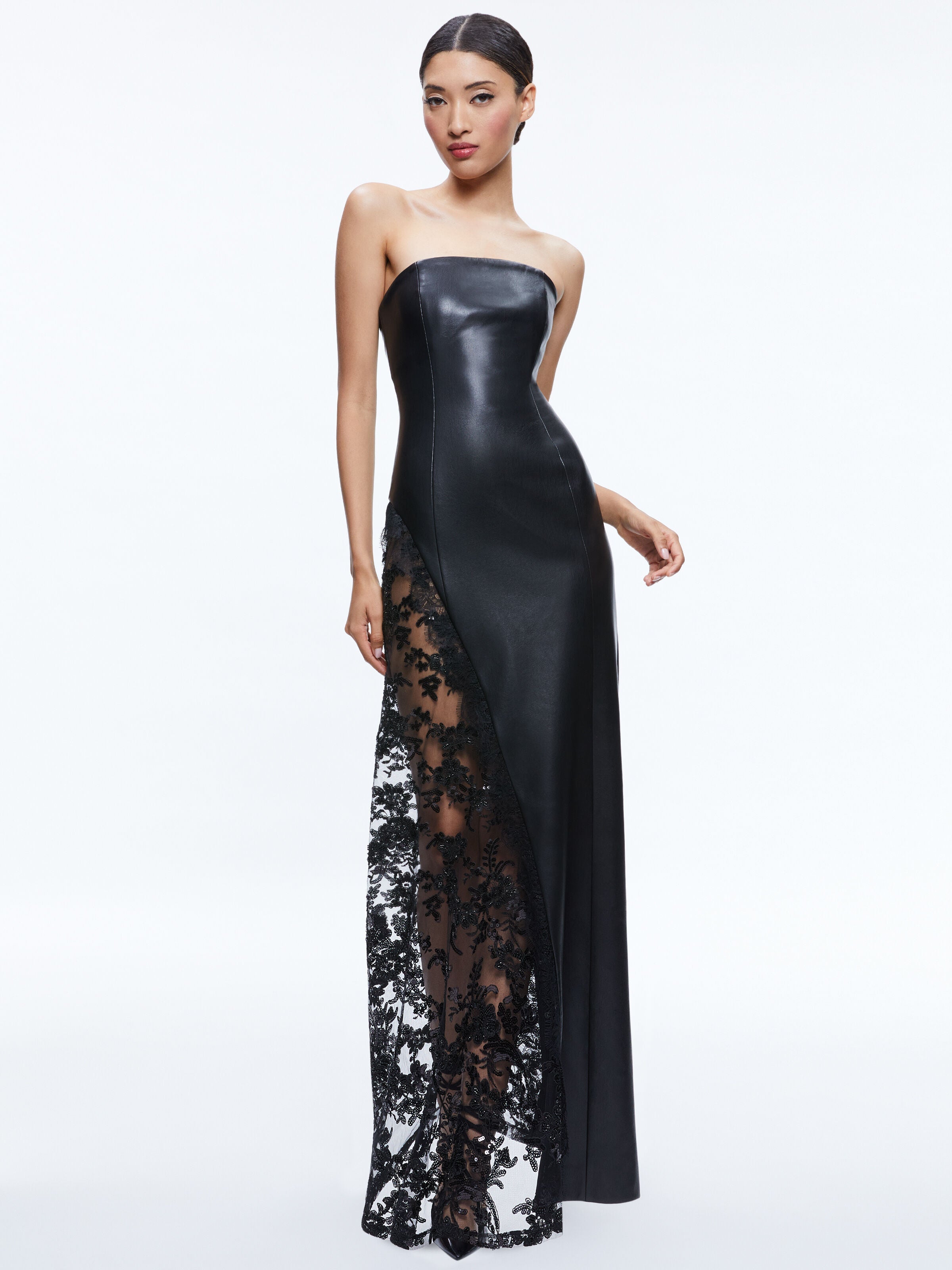 RETHA VEGAN GOWN-Black-ALICE + OLIVIA