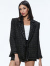 SHAN TWEED CHAIN TRIM BLAZER-BLACK/GOLD-ALICE + OLIVIA