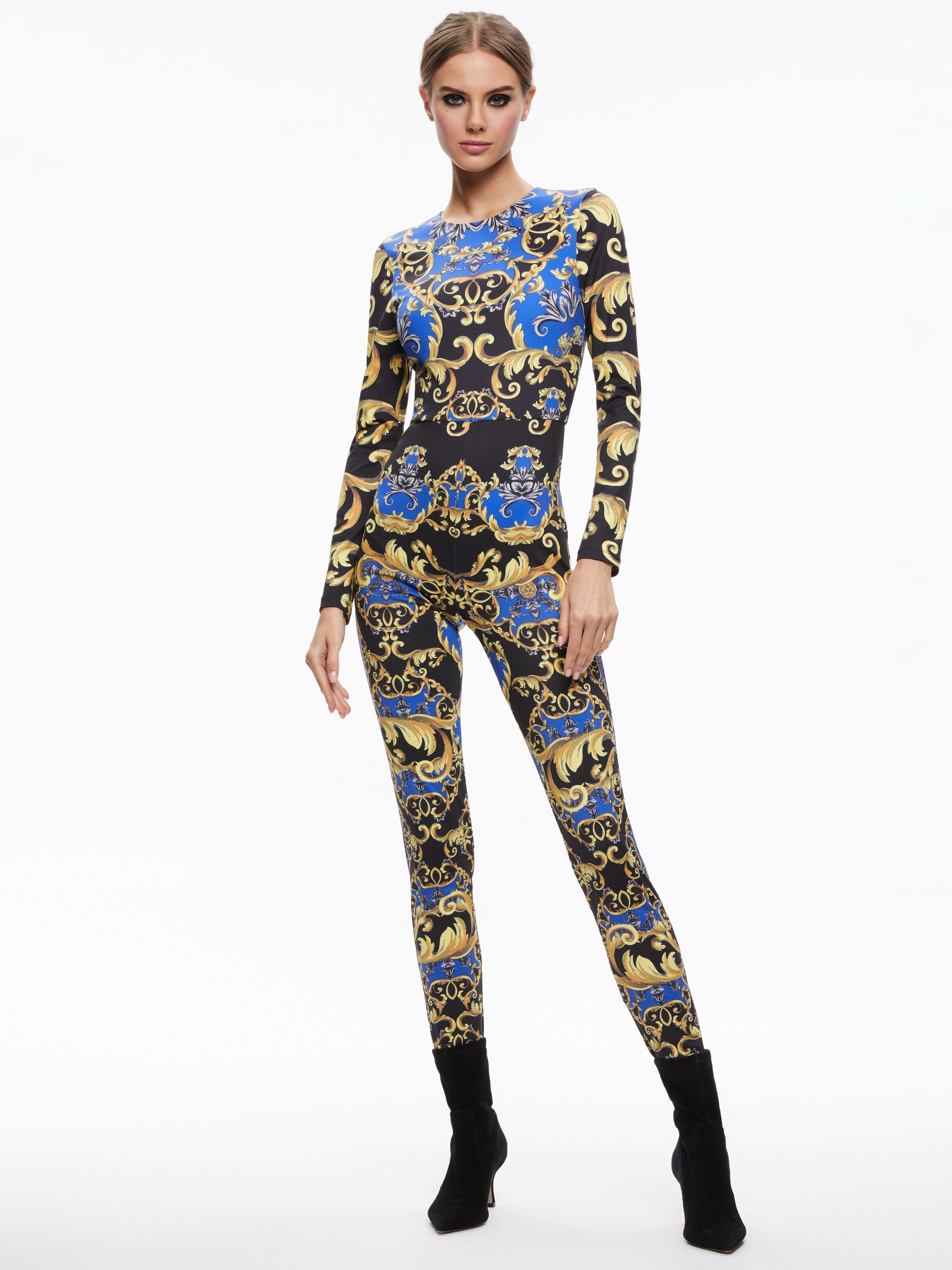 FREDDIE CREW NECK CATSUIT-REGAL ROMANCE SAPPHIRE-ALICE + OLIVIA