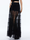 LEVON PLEATED MAXI SKIRT WITH HOT PANT-Black-ALICE + OLIVIA