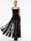DEENA PLEATED MAXI DRESS WITH HOT PANT-Black-ALICE + OLIVIA