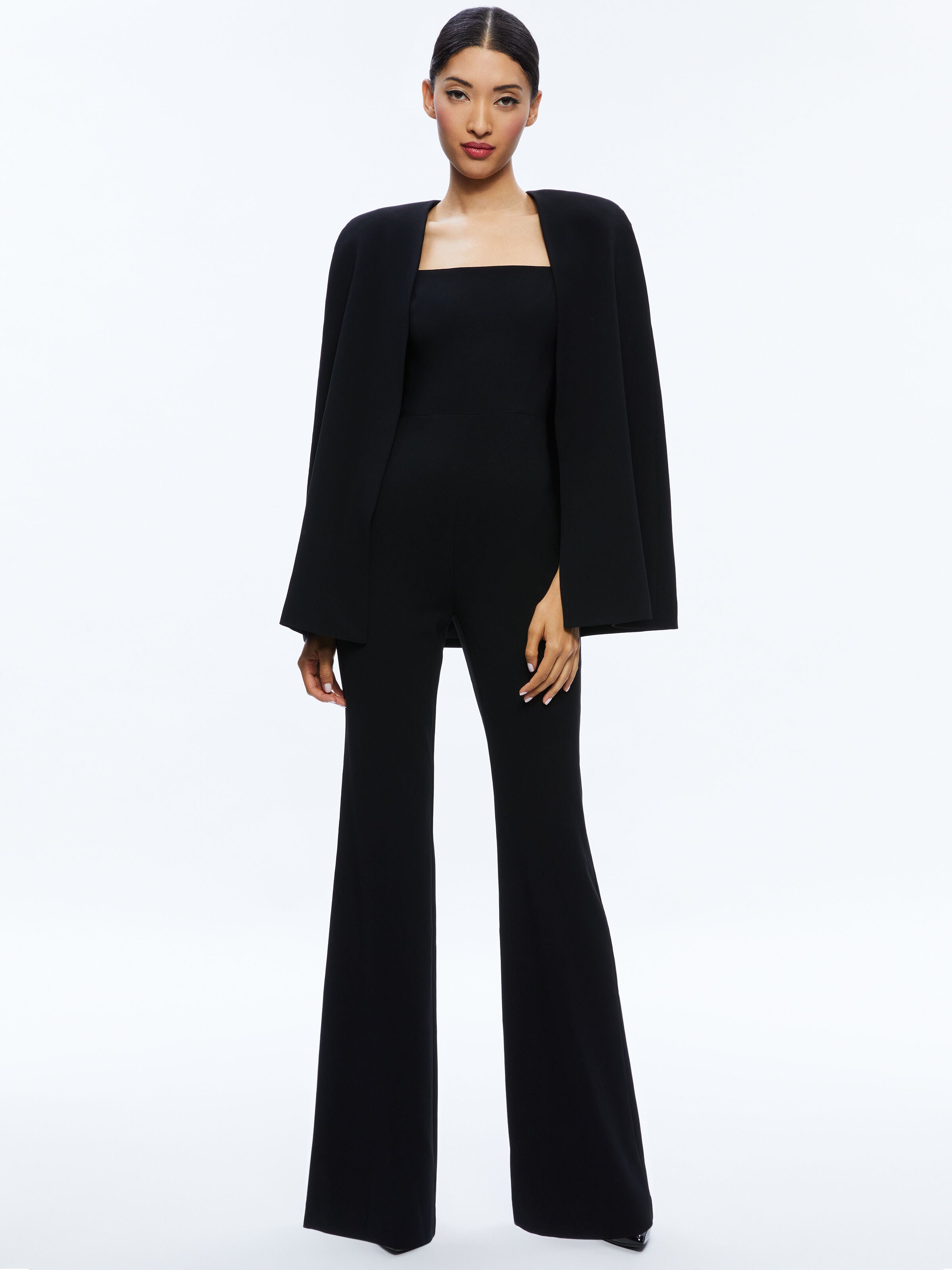 NOVA CAPE JUMPSUIT-Black-ALICE + OLIVIA
