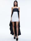 THEDA STRAPLESS HIGH LOW DRESS-ECRU/BLACK-ALICE + OLIVIA