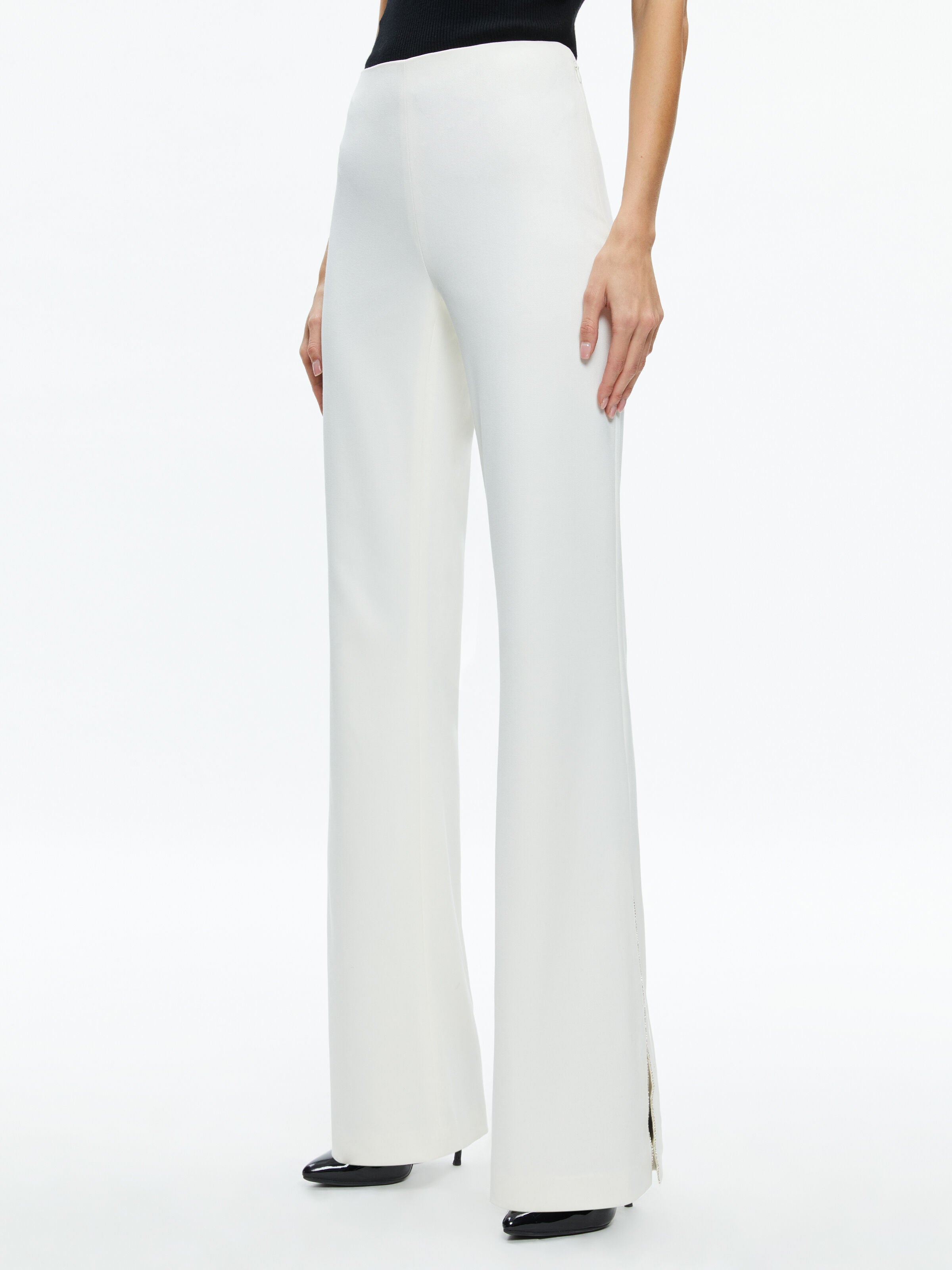 LARA SIDE SLIT PANT-ECRU-ALICE + OLIVIA